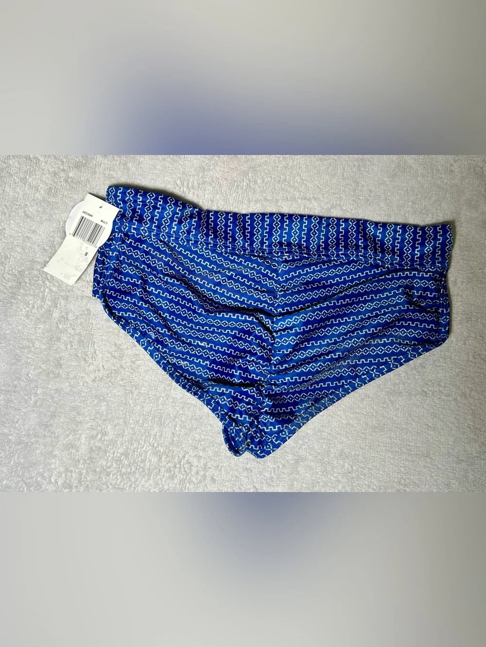 NWT!! Hot Water Blue Geo-Pattern Women  Bikini Bottom Size PS